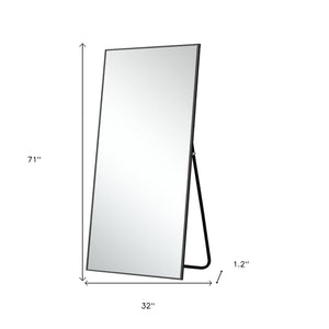 71" Black Metal Framed Leaning or Hanging Full Length Mirror - Montana Home & Kitchen Co.