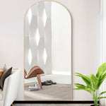 71" Gold Arch Wood Framed Full Length Standing Mirror - Montana Home & Kitchen Co.