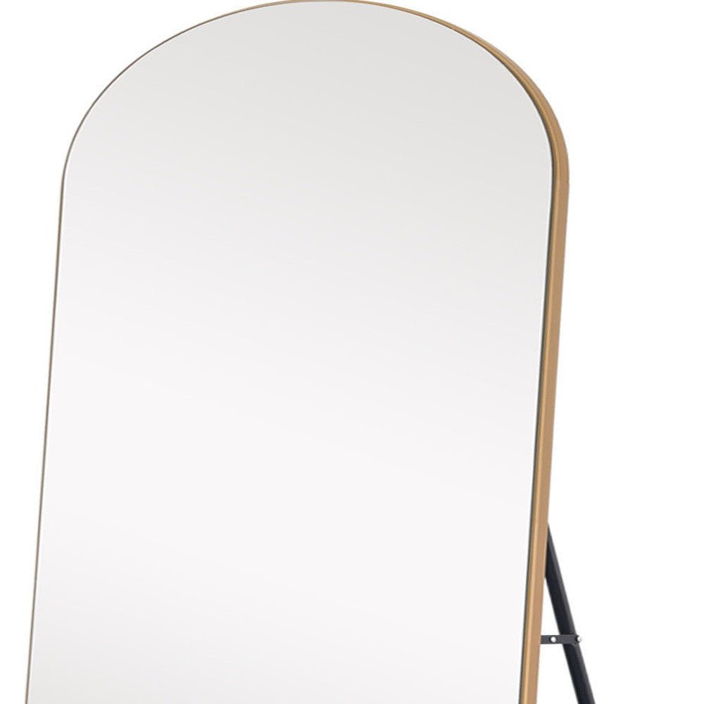 71" Gold Arch Wood Framed Full Length Standing Mirror - Montana Home & Kitchen Co.