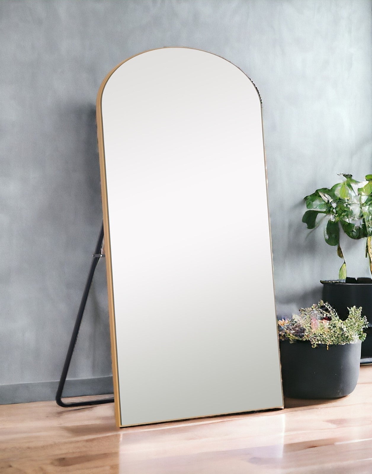 71" Gold Arch Wood Framed Full Length Standing Mirror - Montana Home & Kitchen Co.