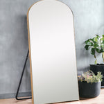 71" Gold Arch Wood Framed Full Length Standing Mirror - Montana Home & Kitchen Co.