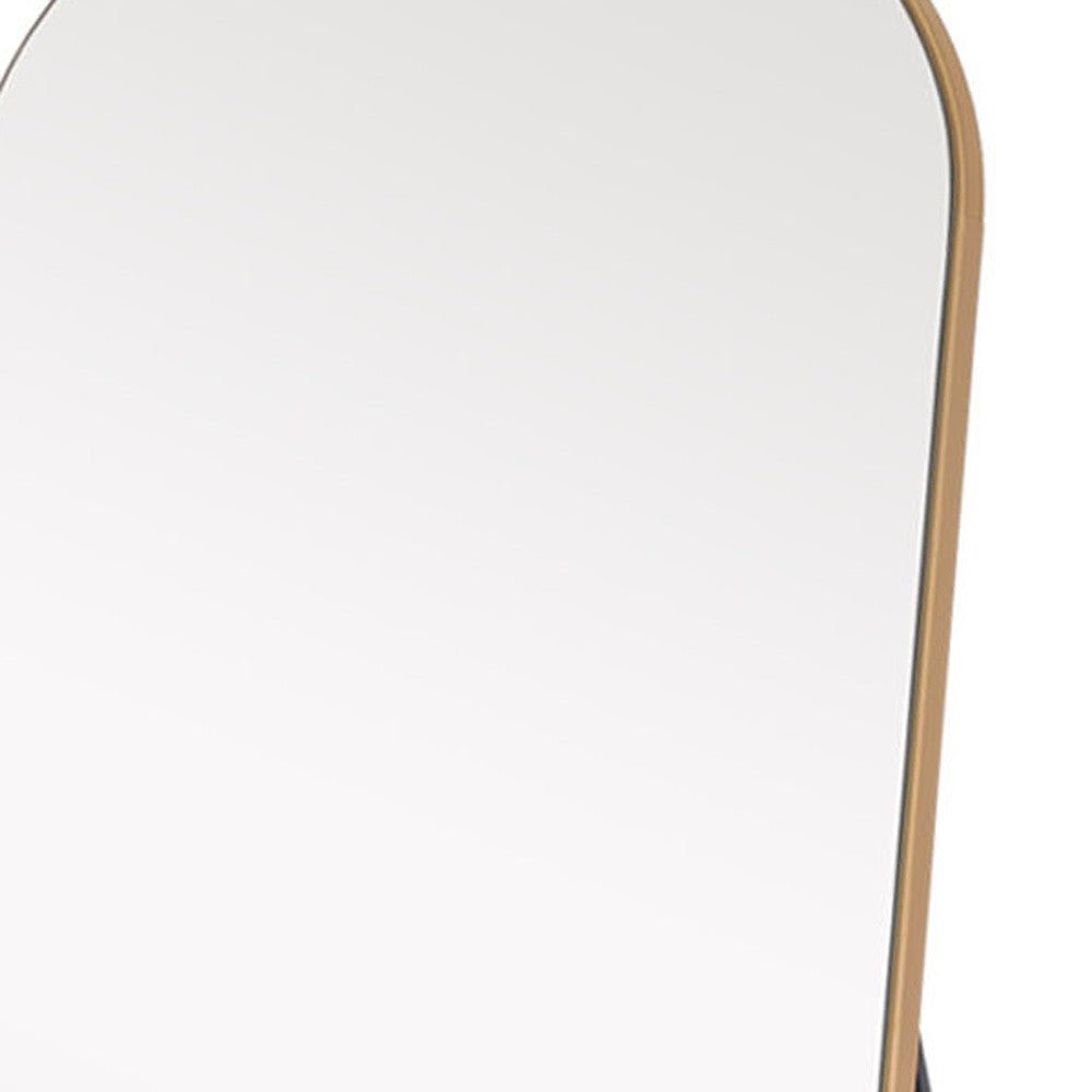 71" Gold Arch Wood Framed Full Length Standing Mirror - Montana Home & Kitchen Co.