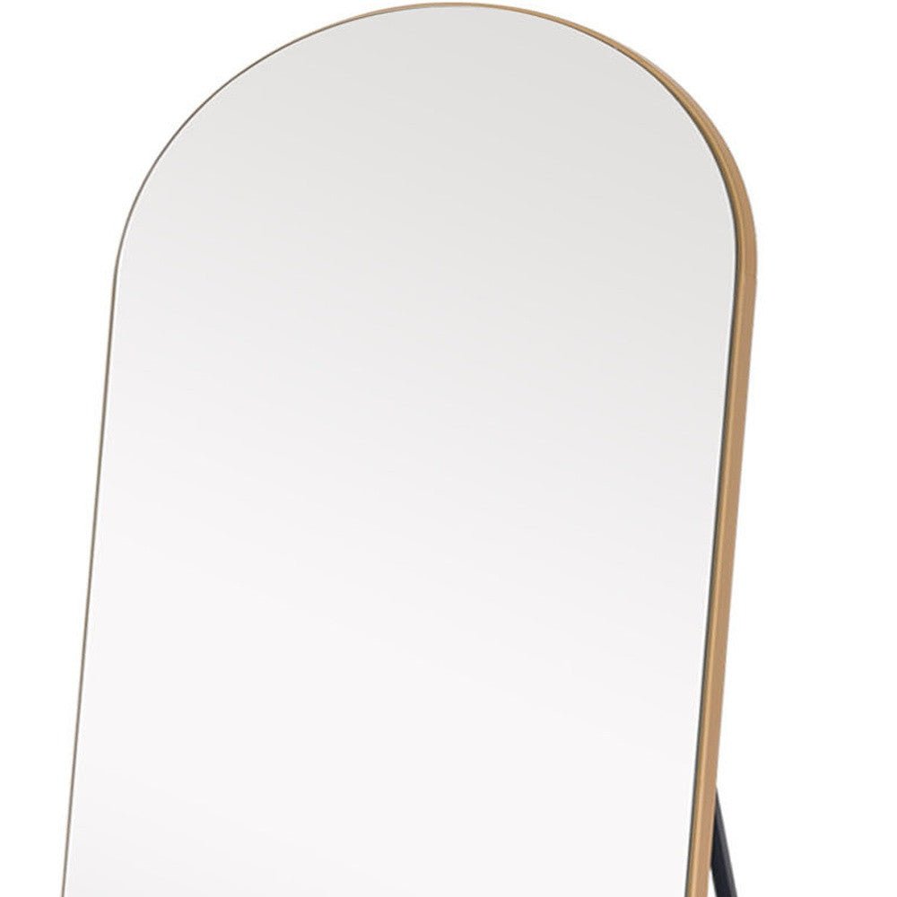 71" Gold Arch Wood Framed Full Length Standing Mirror - Montana Home & Kitchen Co.