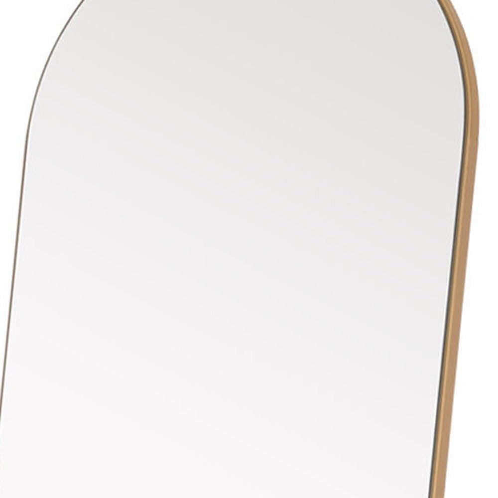 71" Gold Arch Wood Framed Full Length Standing Mirror - Montana Home & Kitchen Co.