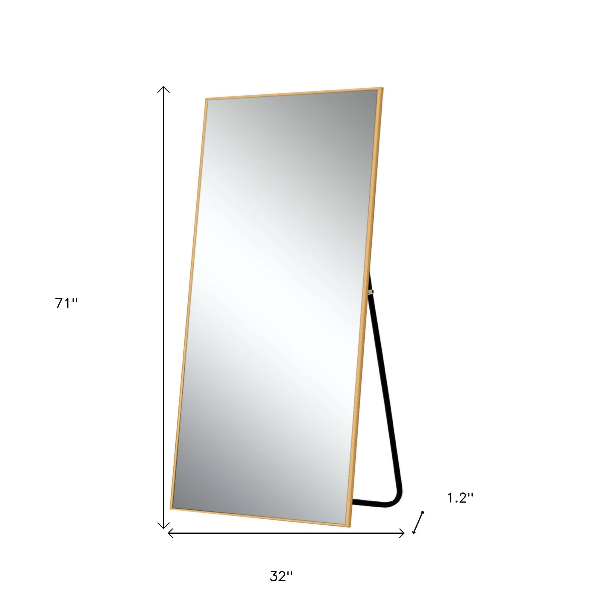 71" Gold Metal Framed Standing Mirror - Montana Home & Kitchen Co.