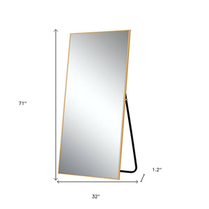 71" Gold Metal Framed Standing Mirror - Montana Home & Kitchen Co.