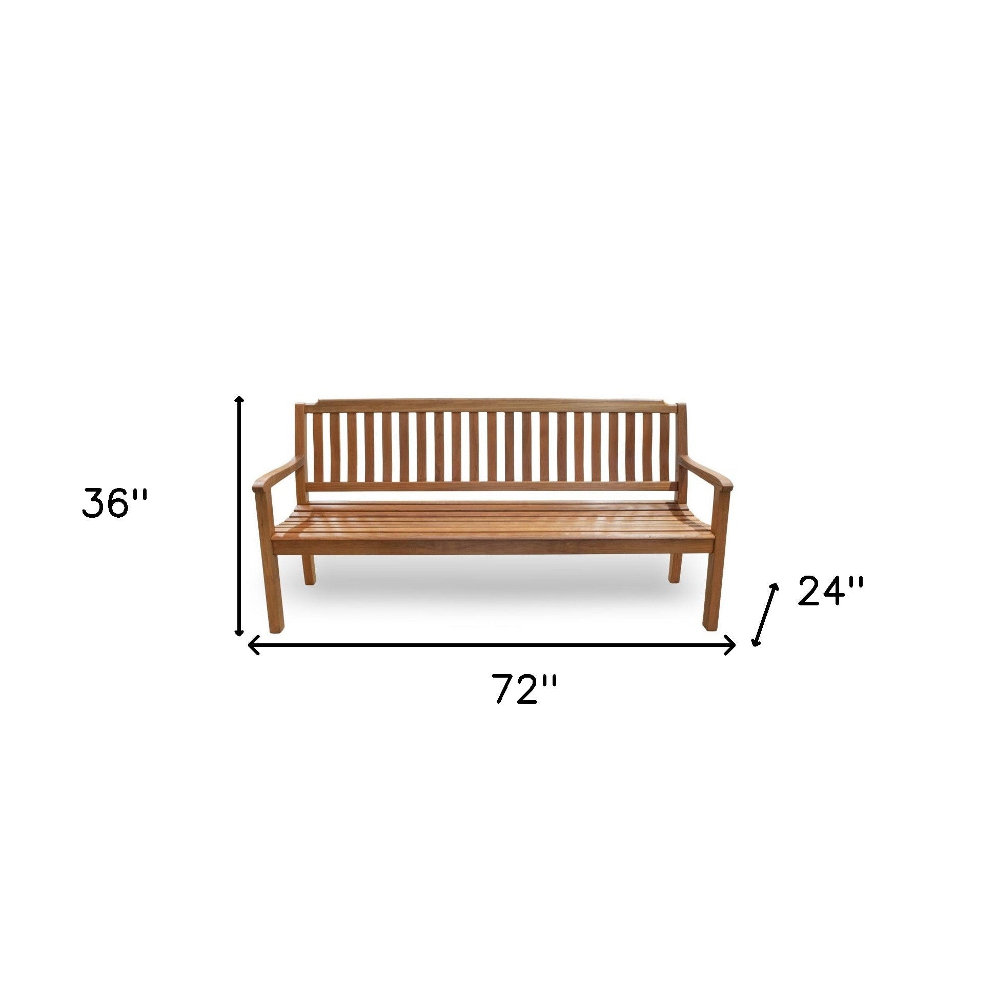 72" Teak Solid Wood Garden Bench - Montana Home & Kitchen Co.