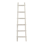 72" White Rustic Six Step Wood Ladder Shelf - Montana Home & Kitchen Co.