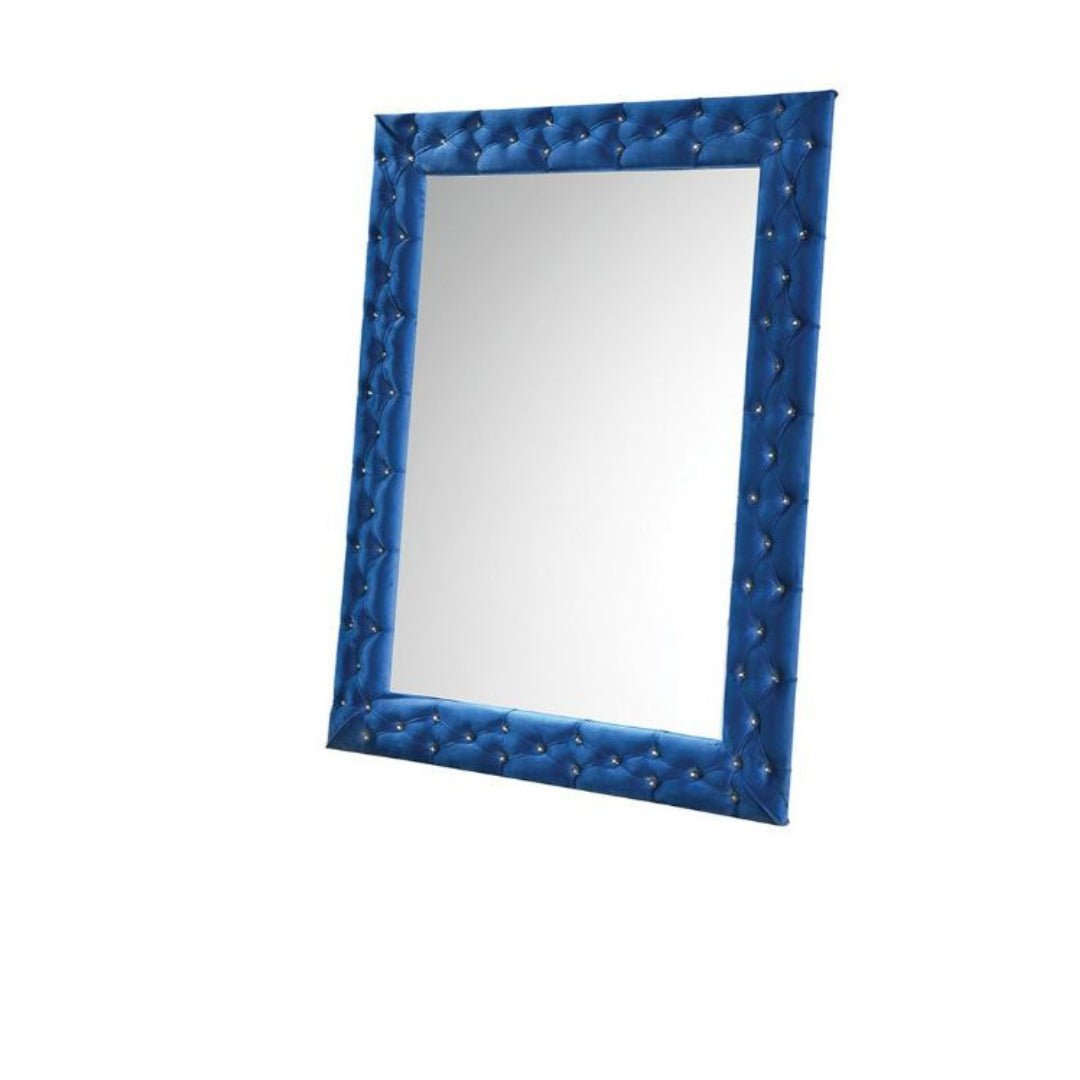 74" Blue Velvet Accent Mirror - Montana Home & Kitchen Co.