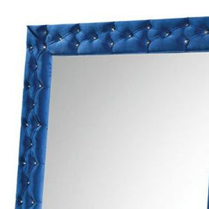 74" Blue Velvet Accent Mirror - Montana Home & Kitchen Co.