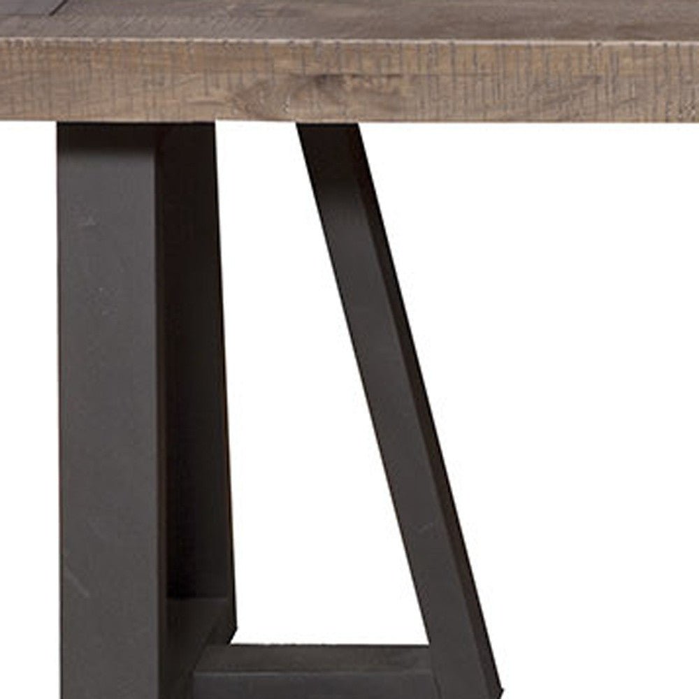 75" Natural and Black Distressed Solid Wood Dining Bench - Montana Home & Kitchen Co.