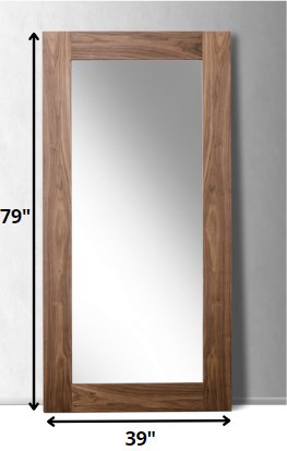 79" Brown Framed Full Length Hanging Mirror - Montana Home & Kitchen Co.