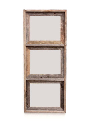 8 x 10 Gray Reclaimed Wood Three Slot Hanging Picture Frame - Montana Home & Kitchen Co.