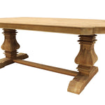 84" Natural Solid Wood Trestle Base Dining Table - Montana Home & Kitchen Co.