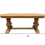 84" Natural Solid Wood Trestle Base Dining Table - Montana Home & Kitchen Co.