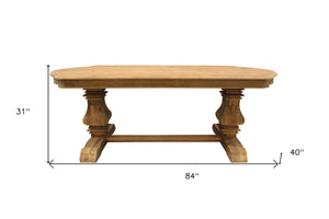 84" Natural Solid Wood Trestle Base Dining Table - Montana Home & Kitchen Co.