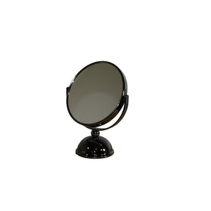 9" Black Round Metal Framed Makeup Shaving Tabletop Mirror - Montana Home & Kitchen Co.