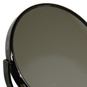 9" Black Round Metal Framed Makeup Shaving Tabletop Mirror - Montana Home & Kitchen Co.