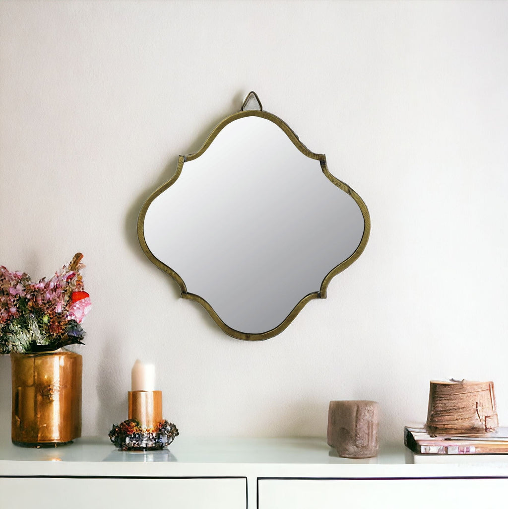 9" Gold Novelty Accent Metal Framed Mirror - Montana Home & Kitchen Co.