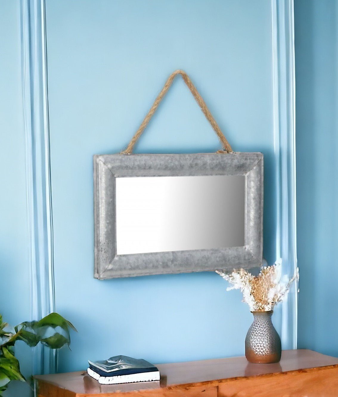 9" Silver Metal Framed Accent Mirror - Montana Home & Kitchen Co.