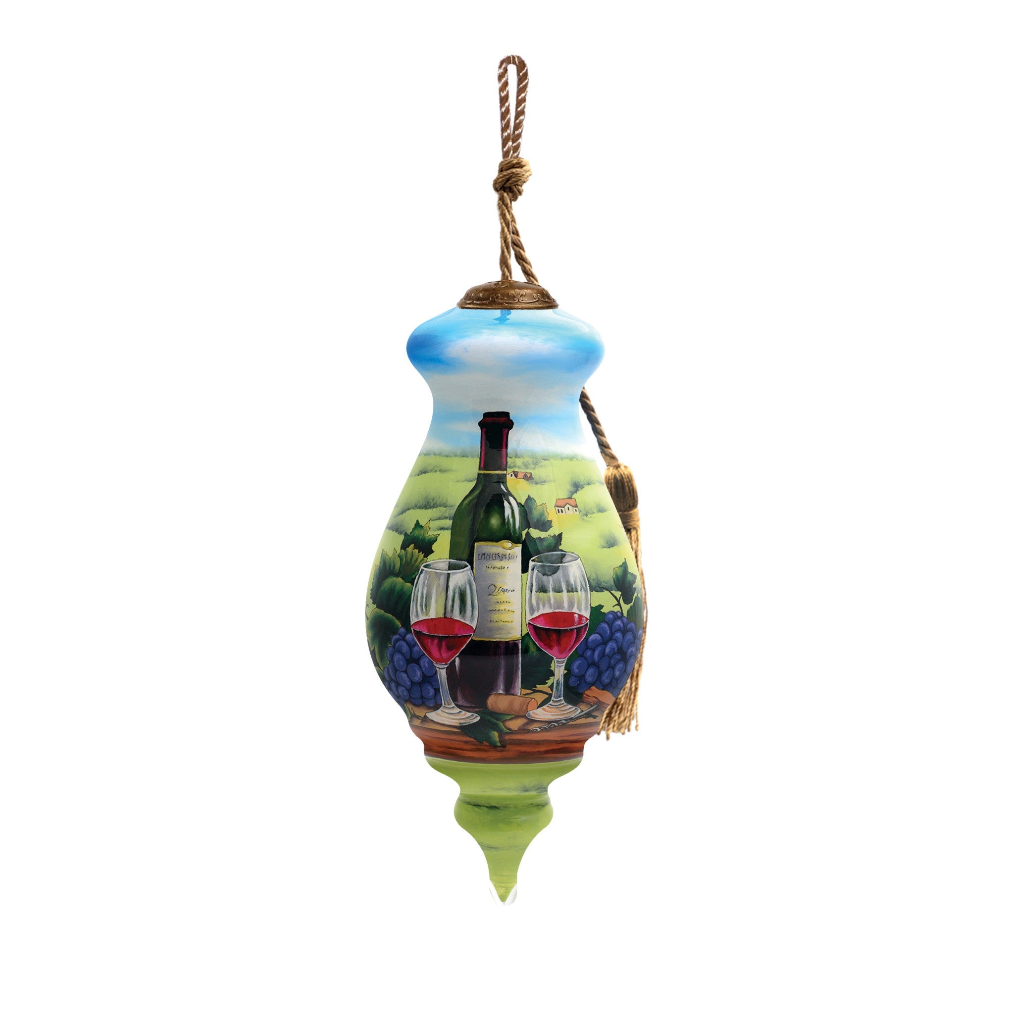 A day at the Vineyard Hand Painted Mouth Blown Glass Ornament - Montana Home & Kitchen Co.