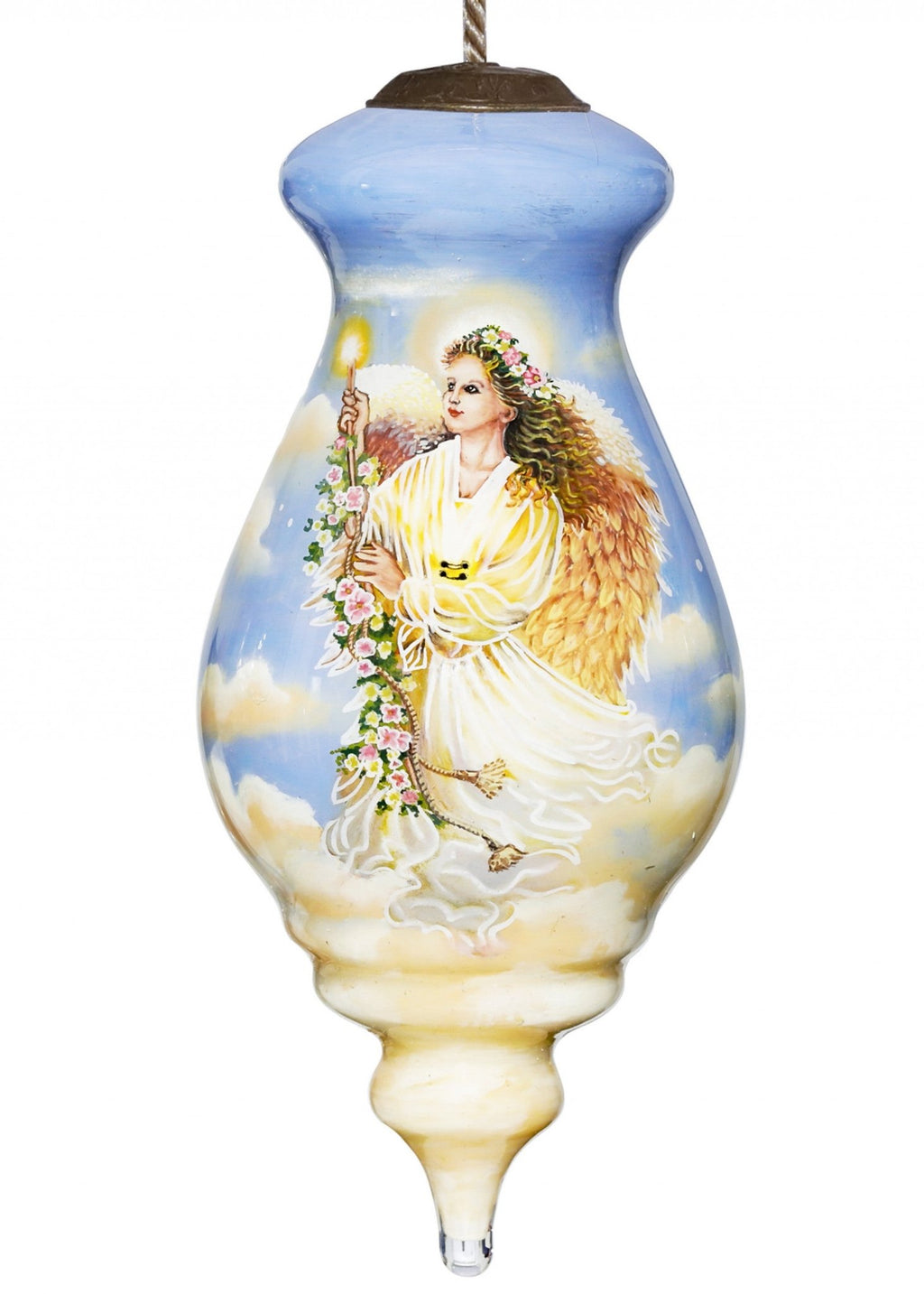 Angel Divine Hand Painted Mouth Blown Glass Ornament - Montana Home & Kitchen Co.