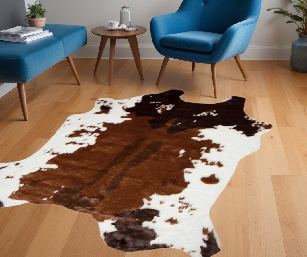 Animal Print Area Rug Brown And White - Montana Home & Kitchen Co.