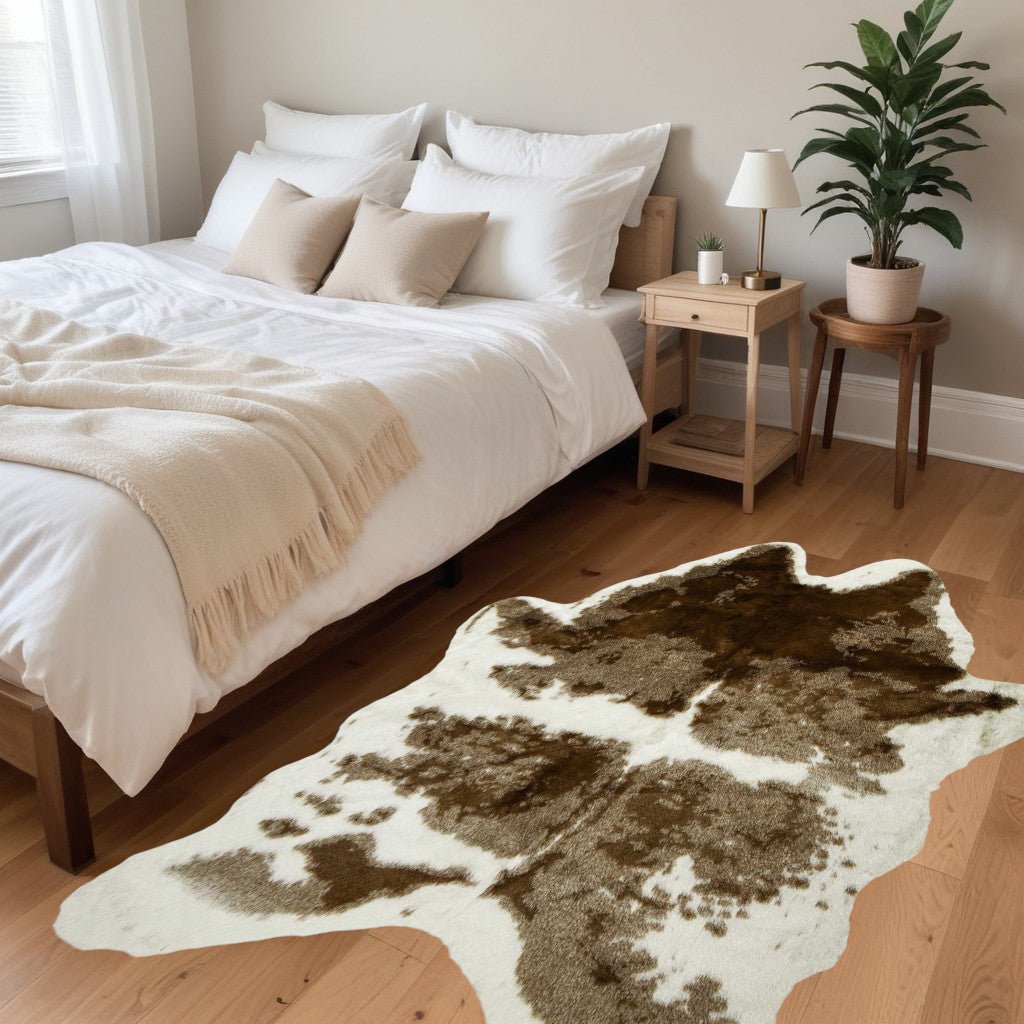 Animal Print Area Rug Brown And White - Montana Home & Kitchen Co.