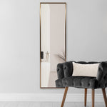 Antiqued Brushed Brass Rectangular Full Length Wall Mirror - Montana Home & Kitchen Co.