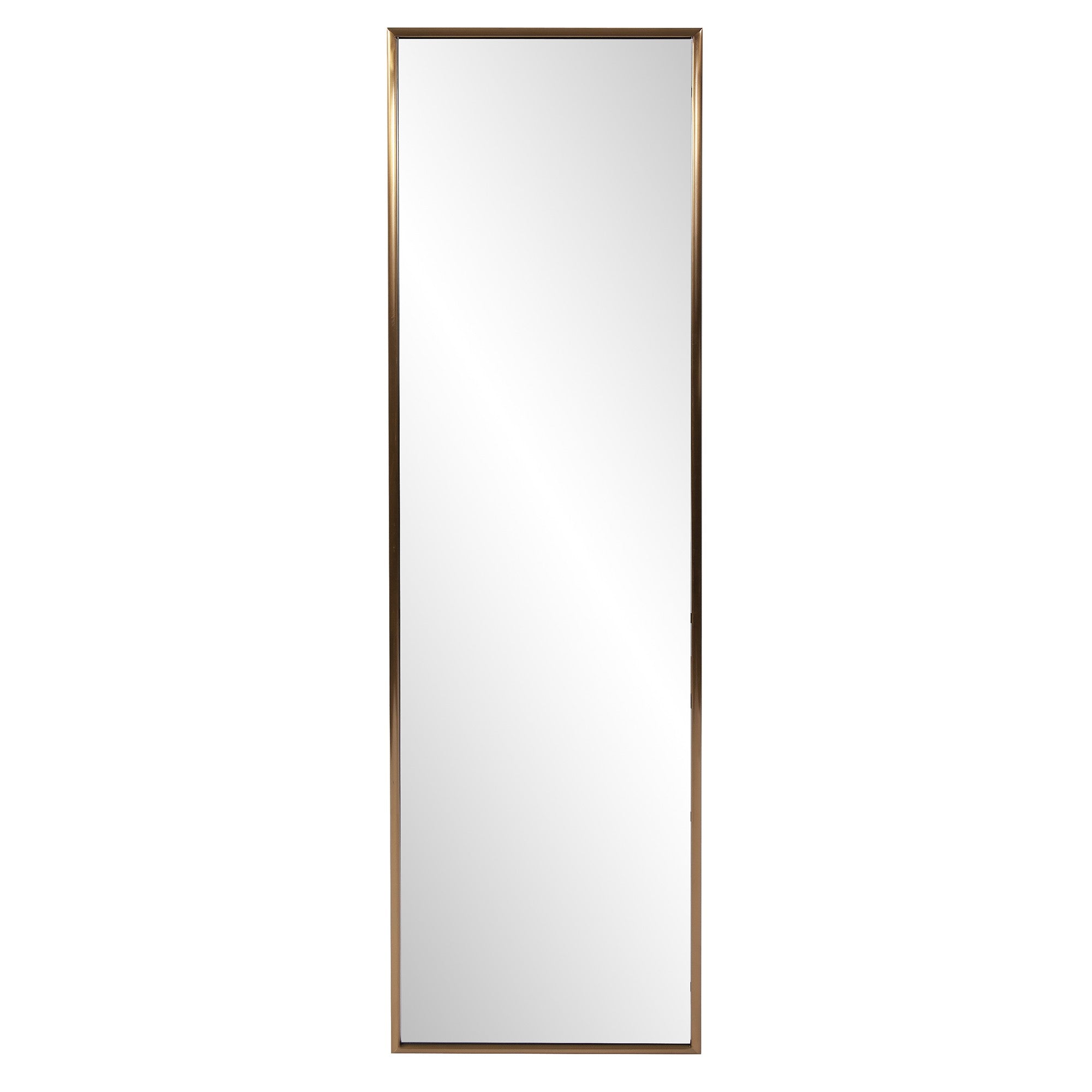 Antiqued Brushed Brass Rectangular Full Length Wall Mirror - Montana Home & Kitchen Co.