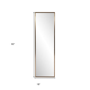 Antiqued Brushed Brass Rectangular Full Length Wall Mirror - Montana Home & Kitchen Co.