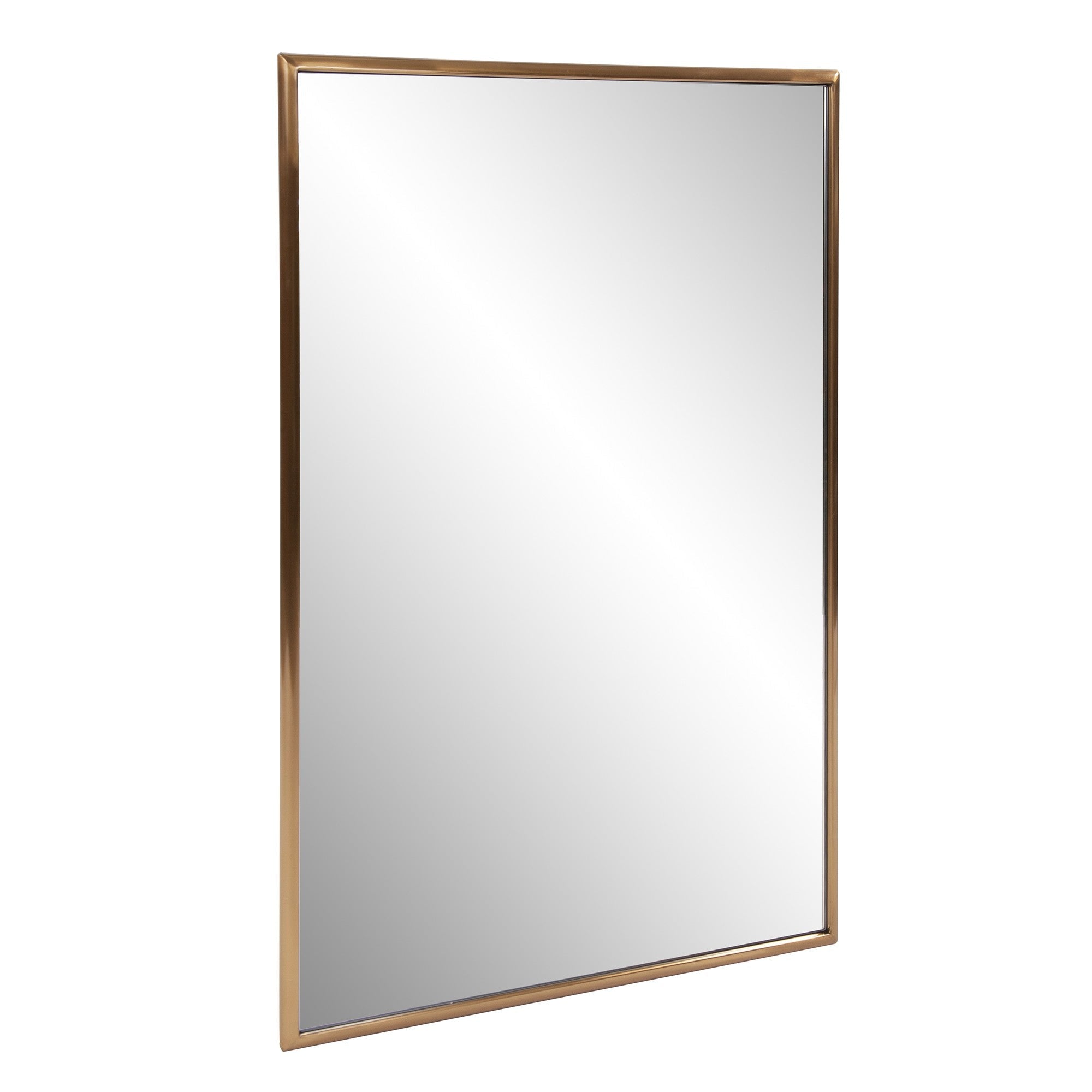 Antiqued Brushed Brass Rectangular Wall Mirror - Montana Home & Kitchen Co.