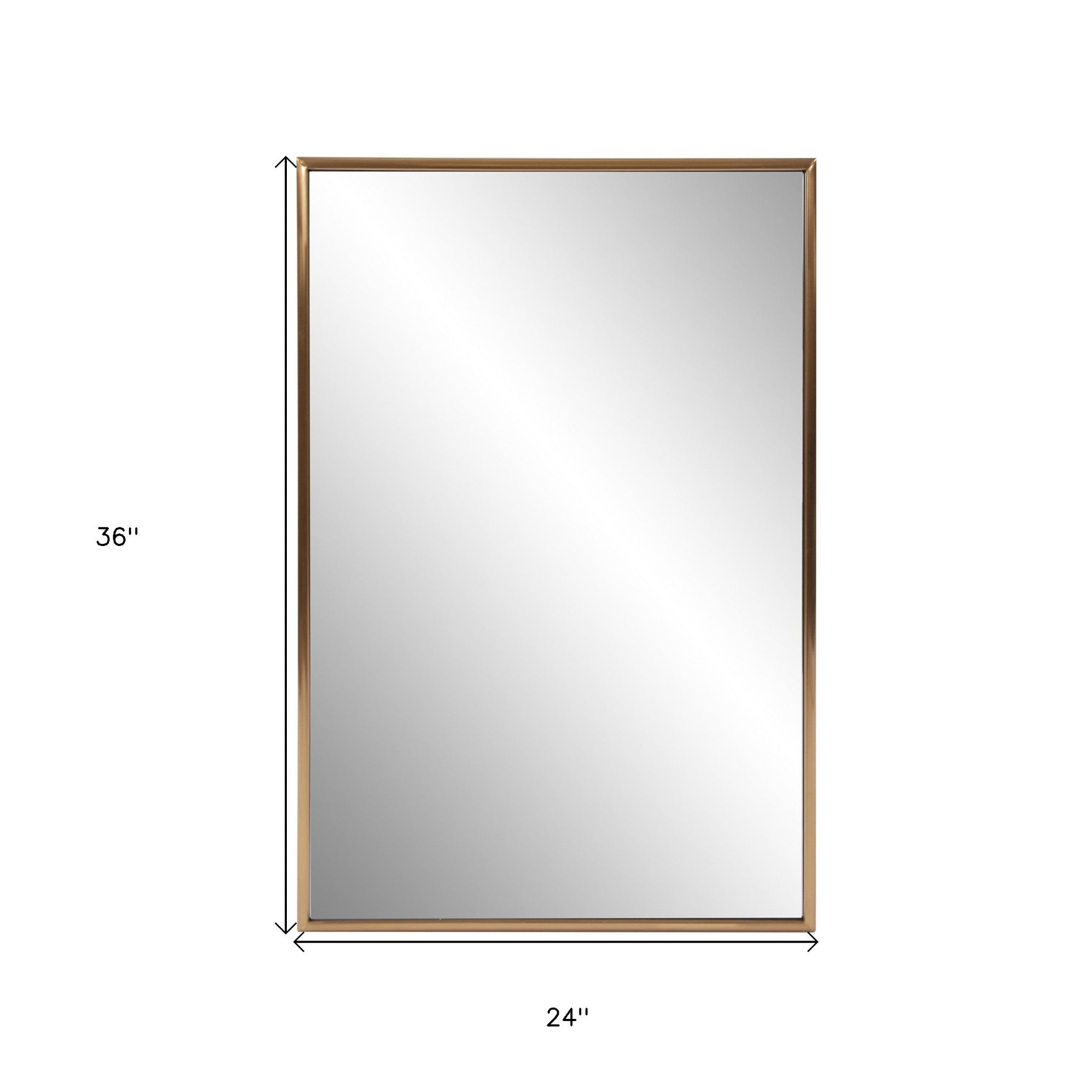 Antiqued Brushed Brass Rectangular Wall Mirror - Montana Home & Kitchen Co.