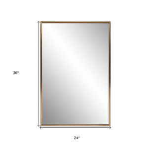 Antiqued Brushed Brass Rectangular Wall Mirror - Montana Home & Kitchen Co.