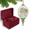 Baby Carriage with Presents Hand Painted Mouth Blown Glass Ornament - Montana Home & Kitchen Co.