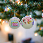 Baby's First Christmas with Motifs Hand Painted Mouth Blown Glass Ornament - Montana Home & Kitchen Co.