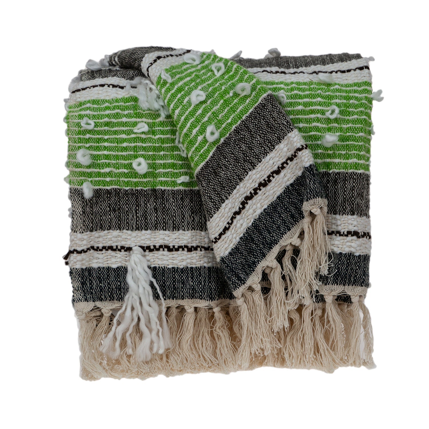 Beige And Black Woven Wool Solid Color Reversable Throw - Montana Home & Kitchen Co.