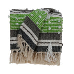 Beige And Black Woven Wool Solid Color Reversable Throw - Montana Home & Kitchen Co.