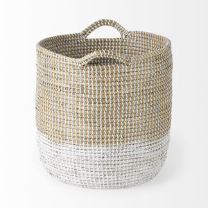 Beige And White Storage Baskets Set Of Three - Montana Home & Kitchen Co.