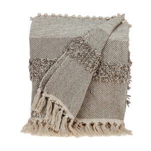 Beige Woven Wool Solid Color Reversable Throw - Montana Home & Kitchen Co.