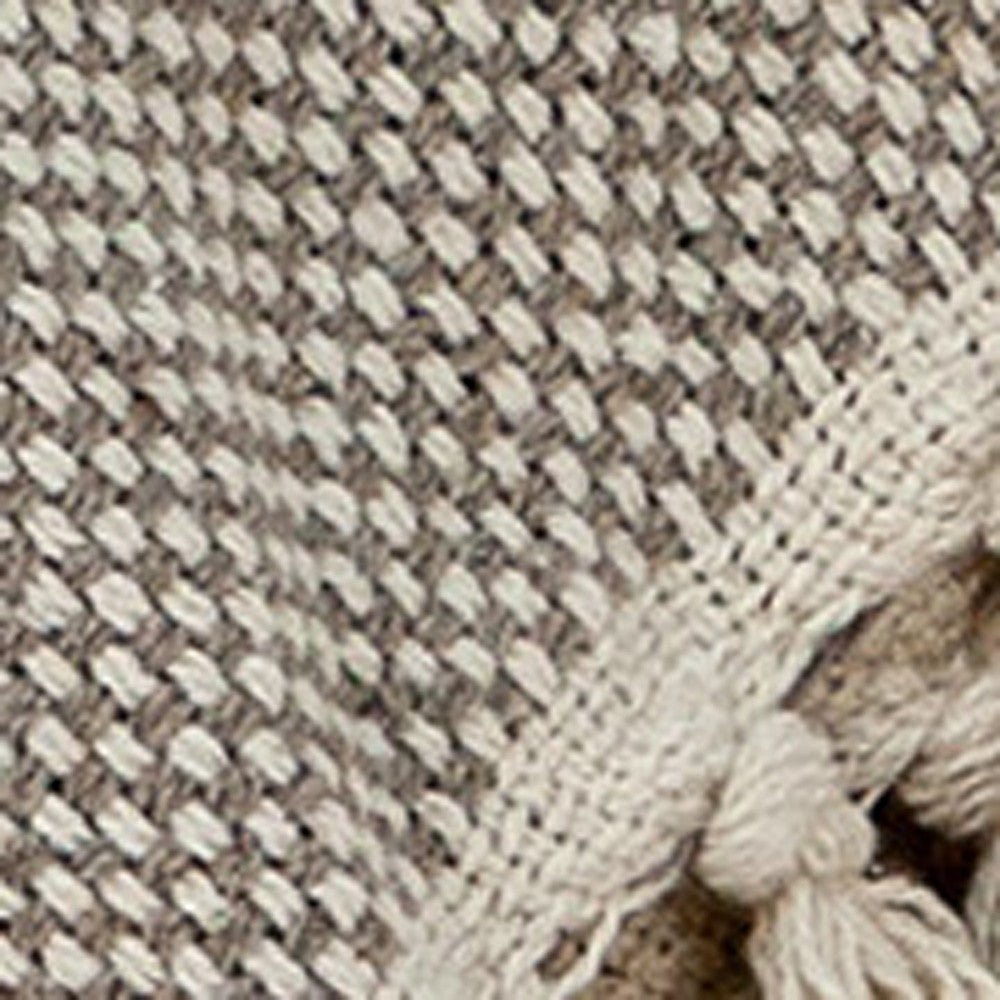 Beige Woven Wool Solid Color Reversable Throw - Montana Home & Kitchen Co.