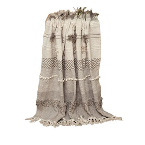 Beige Woven Wool Solid Color Reversable Throw - Montana Home & Kitchen Co.