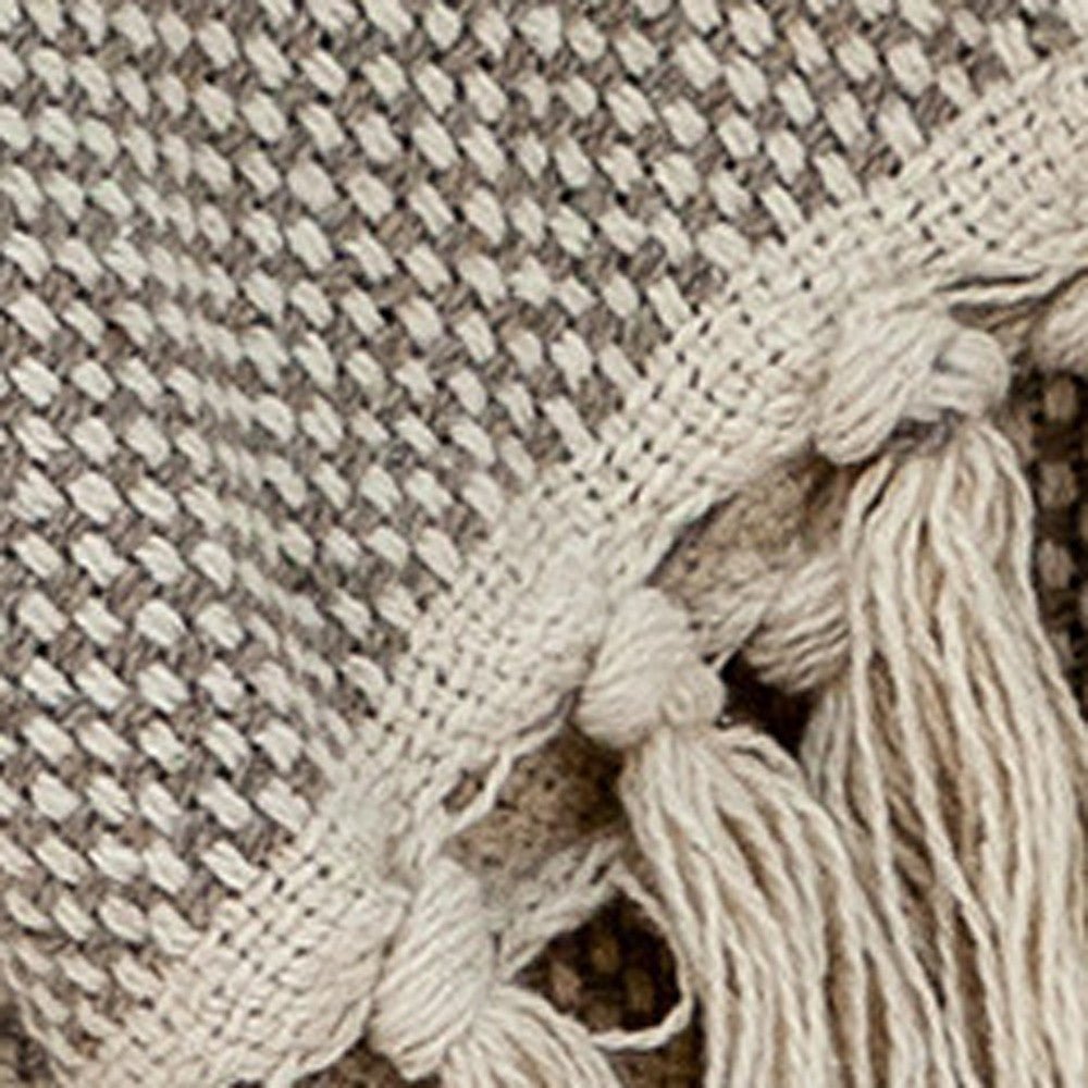 Beige Woven Wool Solid Color Reversable Throw - Montana Home & Kitchen Co.