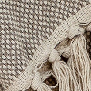 Beige Woven Wool Solid Color Reversable Throw - Montana Home & Kitchen Co.