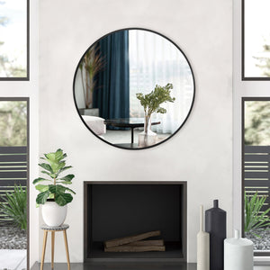 Black Aluminum Frame Round Mirror - Montana Home & Kitchen Co.