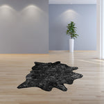 Black And Silver Cowhide Animal Print Area Rug - Montana Home & Kitchen Co.