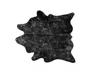 Black And Silver Cowhide Animal Print Area Rug - Montana Home & Kitchen Co.