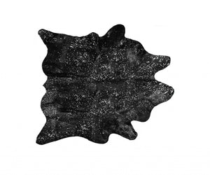 Black And Silver Cowhide Animal Print Area Rug - Montana Home & Kitchen Co.