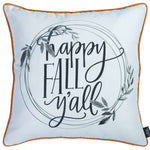 Black and White Happy Fall Throw Pillow - Montana Home & Kitchen Co.