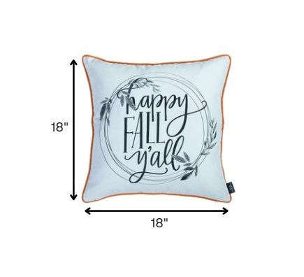 Black and White Happy Fall Throw Pillow - Montana Home & Kitchen Co.